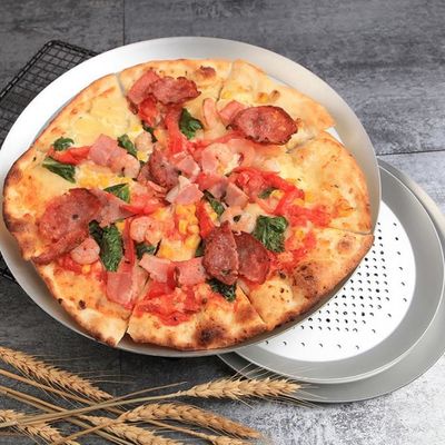Vassoio perforato a 16 pollici bollente di alluminio perforato della pizza di Tray Round Hard Anodised
