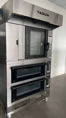 Vassoi convenzionali di Oven Five Stati Uniti del gas dell'aria calda di Yasur 18&quot;» pane del croissant X26 e forno danesi 9.5Kw della pasticceria, con vapore
