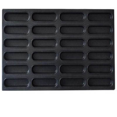 panino antiaderante del hot dog di 1.5mm che cuoce Tray Black Aluminum Bun Pan